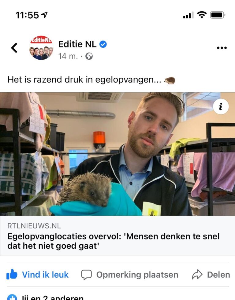 Egelopvang Papendrecht vanavond op Editie.nl