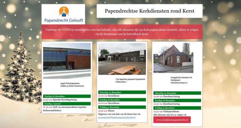 Papendrechtse kerken zenden kerstdiensten online uit