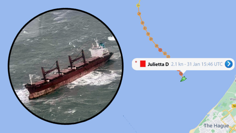 Boskalis bergt met succes losgeslagen schip voor Nederlandse kust