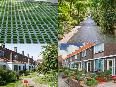 Foto groene voortuinen