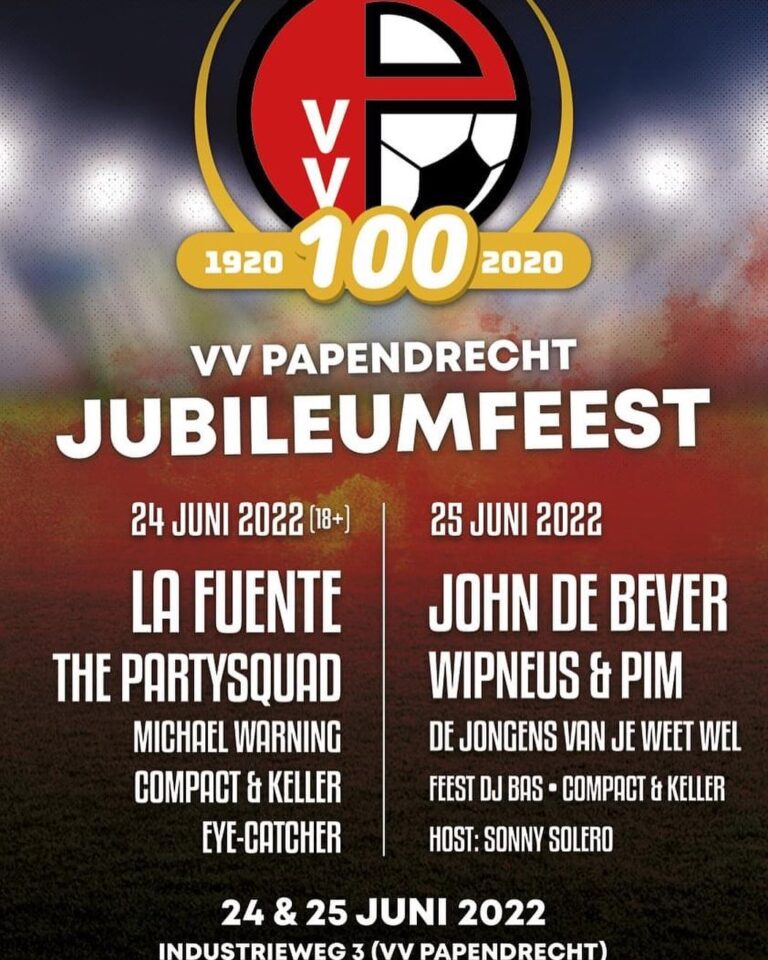 Jubileum feest vv Papendrecht op 24 en 25 juni