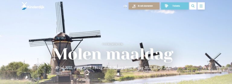 Molens Kinderdijk malen op zaterdagen
