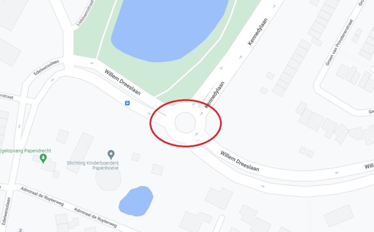 Rotonde Kennedylaan-Willem Dreeslaan afgesloten