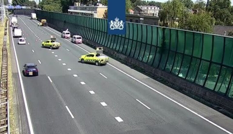 Ongeval bij Drechttunnel; file op A16