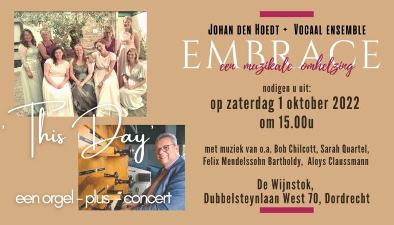 Embrace en Johan den Hoedt geven concert in de Wijnstok