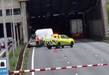 Noordtunnel richting Papendrecht deels dicht door ongeluk