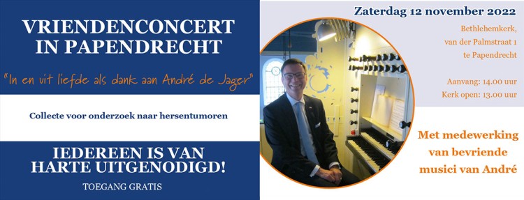 Vriendenconcert voor ernstig zieke André de Jager