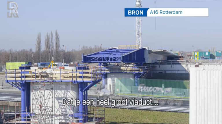 Nieuw viaduct geplaatst bij knooppunt A16/A20