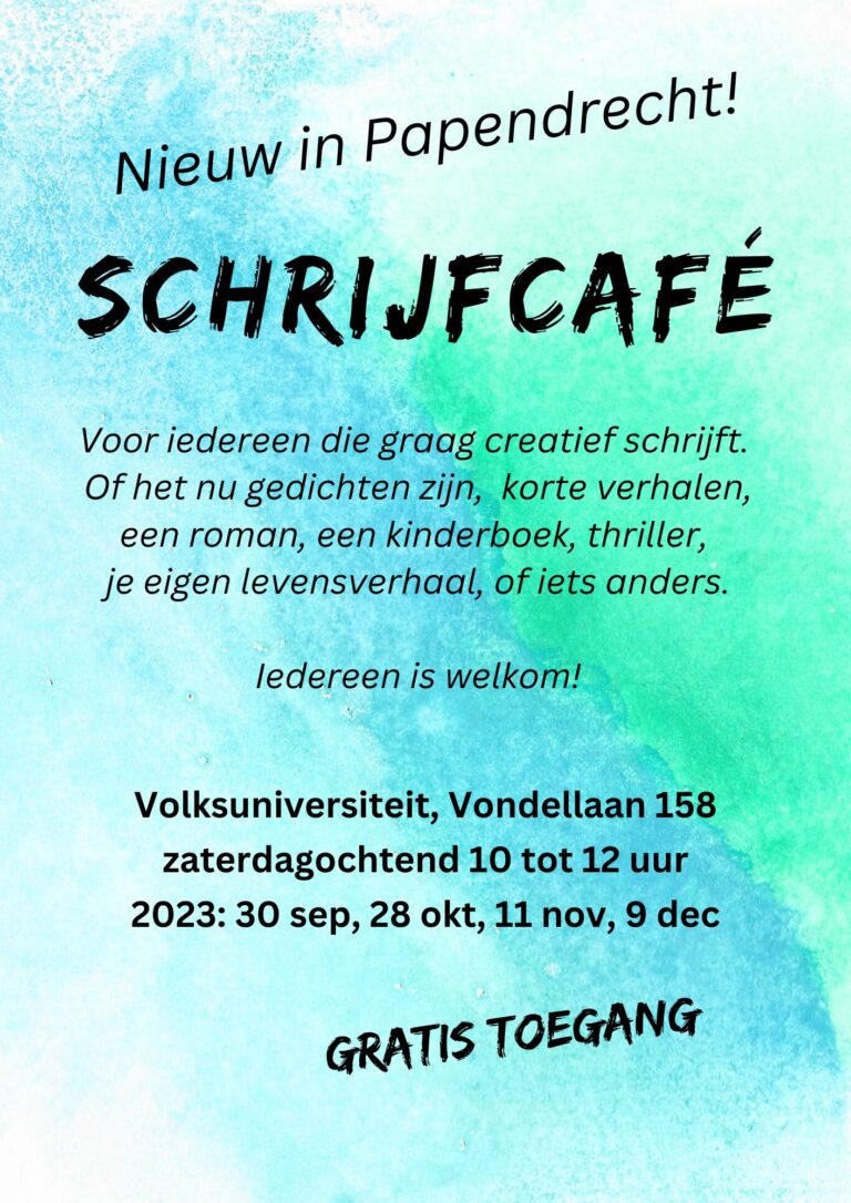 Nieuw in Papendrecht: Schrijfcafé
