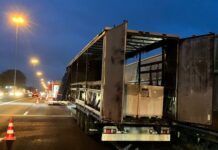 A27 urenlang gestremd na brand in vrachtwagen