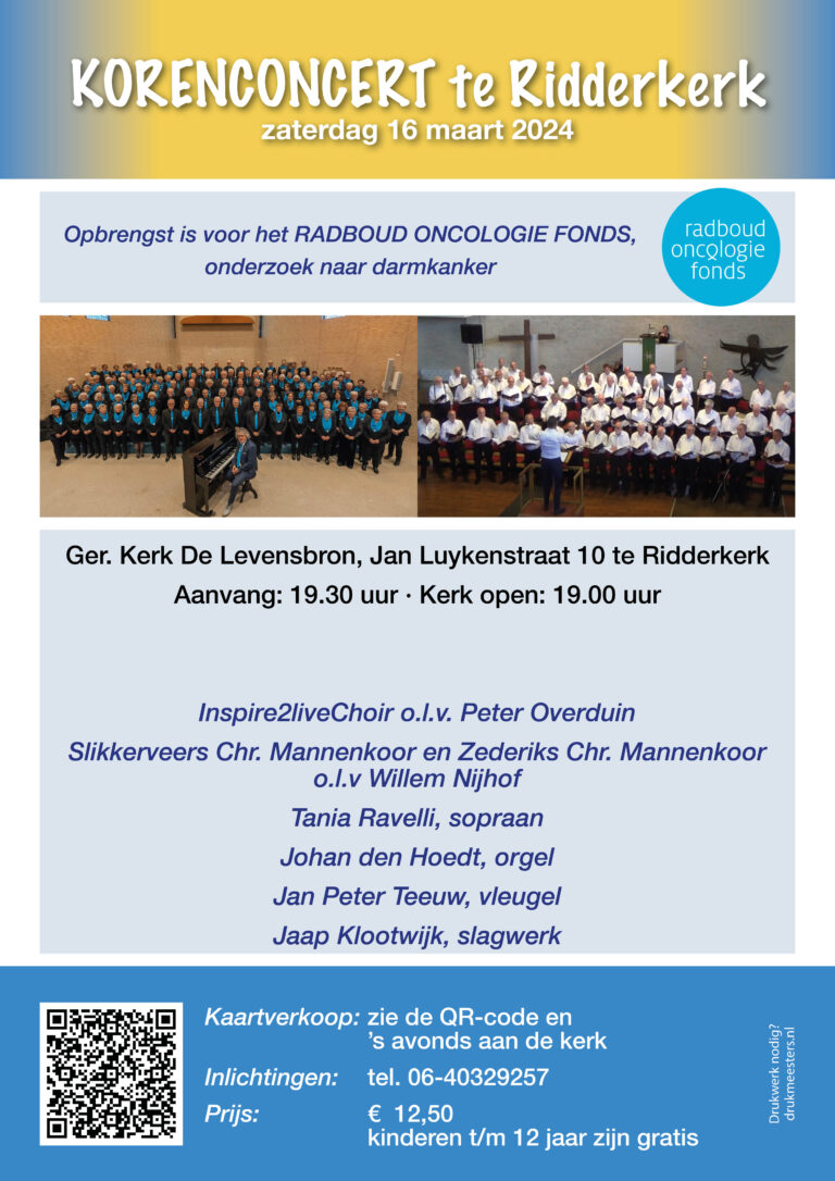 Korenconcert voor onderzoek darmkanker
