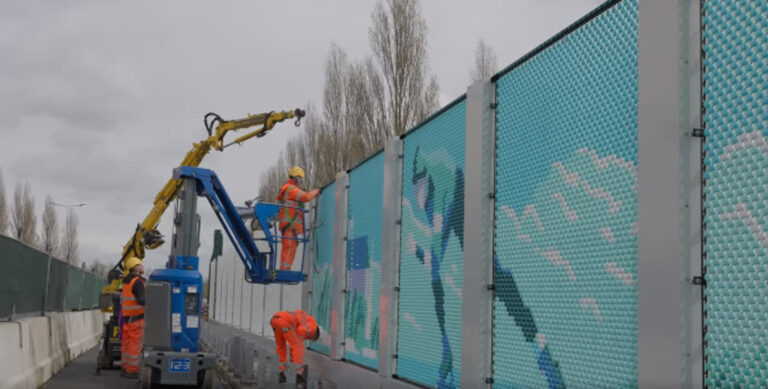 Kunst op geluidswanden langs de N3 in Dordrecht