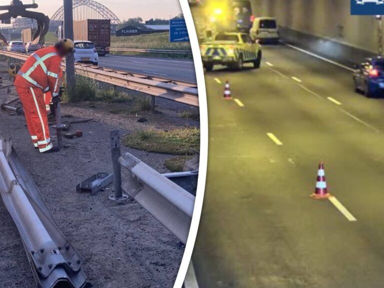 Veel vertraging op A15 bij Noordtunnel