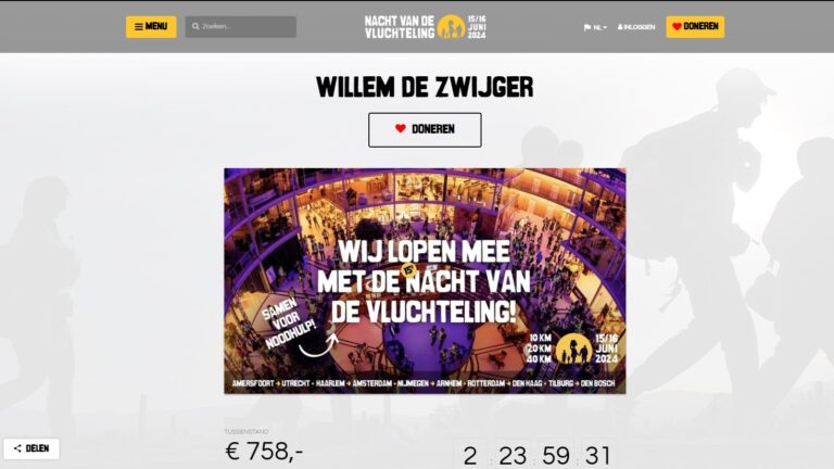 De Willem loopt voor vluchtelingen