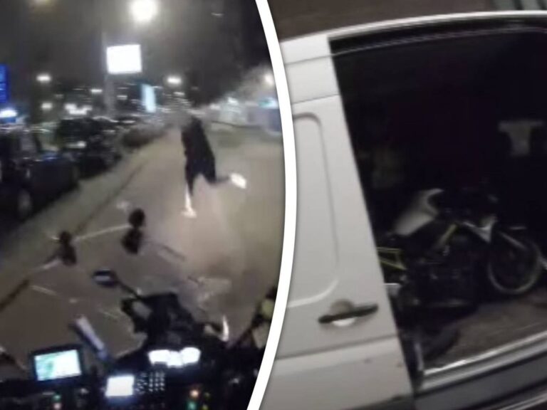 VIDEO: Spectaculaire achtervolging motordief gefilmd door bodycam