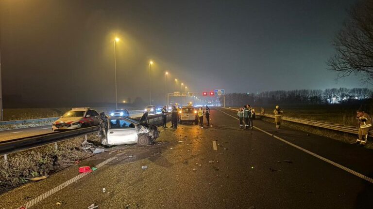 File en zwaargewonden na kettingbotsing op A15