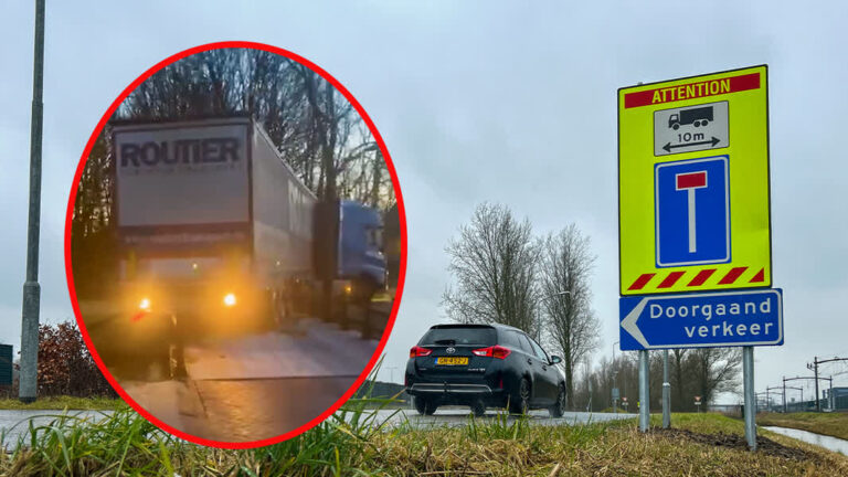 10 duizend euro schade aan fietsbrug, bord moet nieuw leed voorkomen