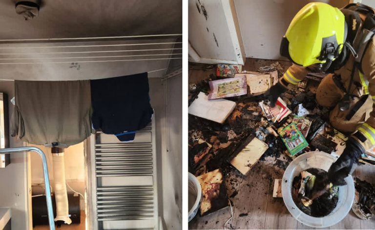 Brand in slaapkamer, bewoner op tijd wakker door rookmelder