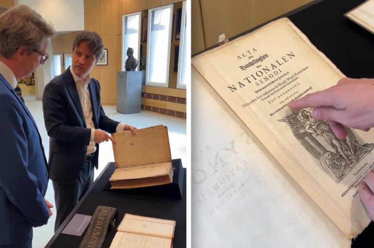Tweede Kamer ontvangt eeuwenoud Dordts Synodeboek van Henri Bontenbal