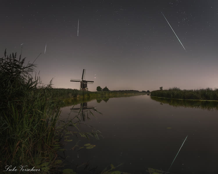 Luke fotografeert meteoren en molens in een: ‘Je zit er een hele nacht voor, maar het resultaat mag er zijn’
