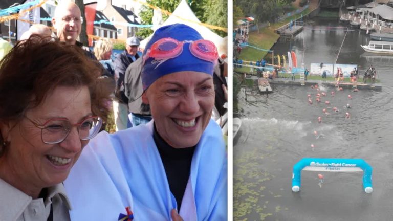 Ingeborg deed voor haar zieke zus Barbara mee aan Swim to Fight Cancer: ‘Blij dat ik dit heb kunnen doen’ (Video)