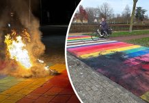 Regenboogpad opnieuw vernield, dit keer door brand