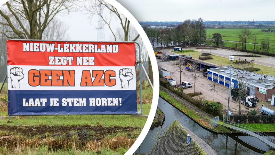 Honderden vlaggen en protest tegen azc in Nieuw-Lekkerland: ‘Iedereen heeft het erover’