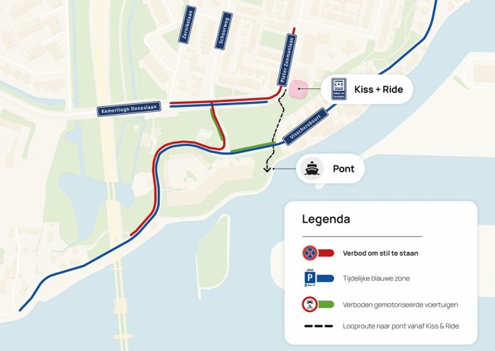 Kaartje verkeersmaatregelen Huys de Merwede