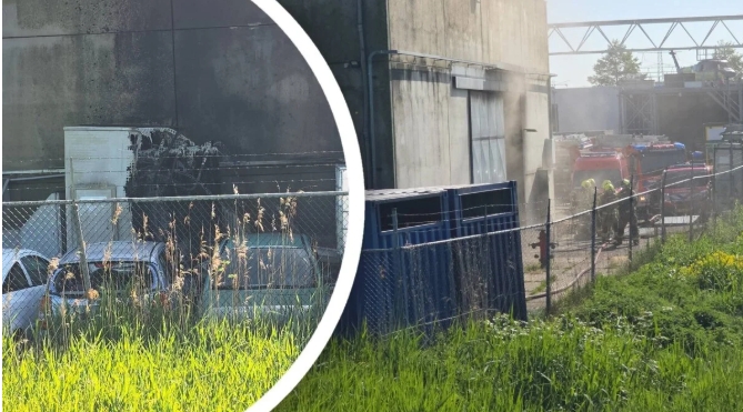 Brand op oefenterrein brandweer