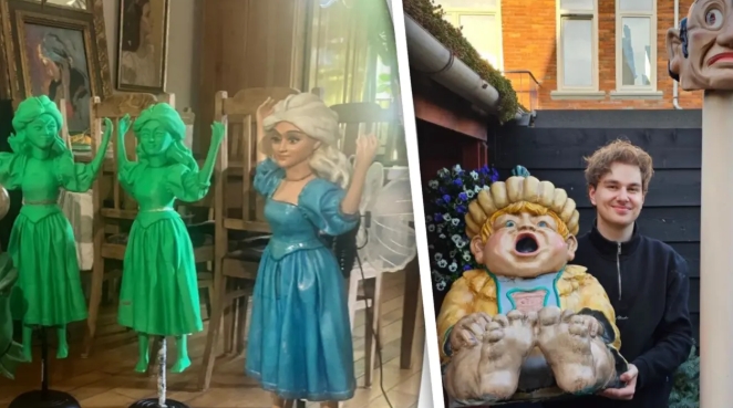 Het huis van Floris is een soort mini-Efteling met een gigantische heks in de woonkamer