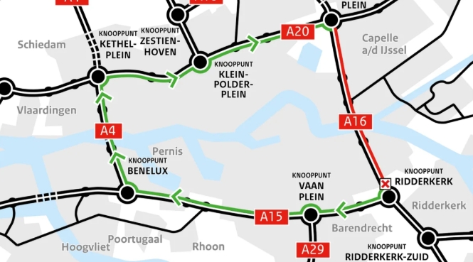 Grote drukte verwacht: A16 bij Ridderkerk hele weekend dicht